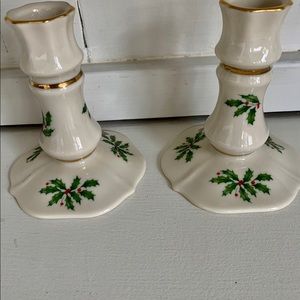 Lenox China Christmas Candlesticks